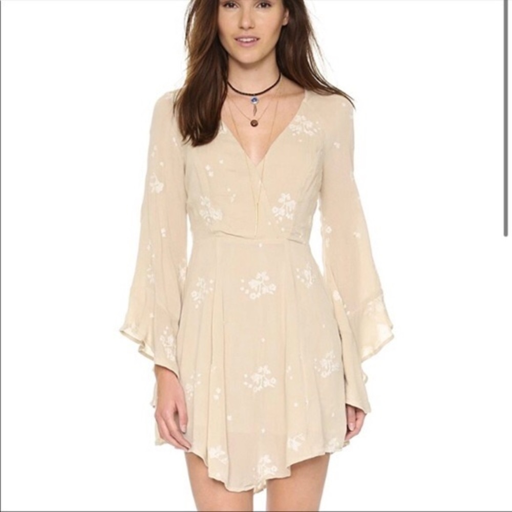 Free People Almond Jasmine Embroidered Dress
